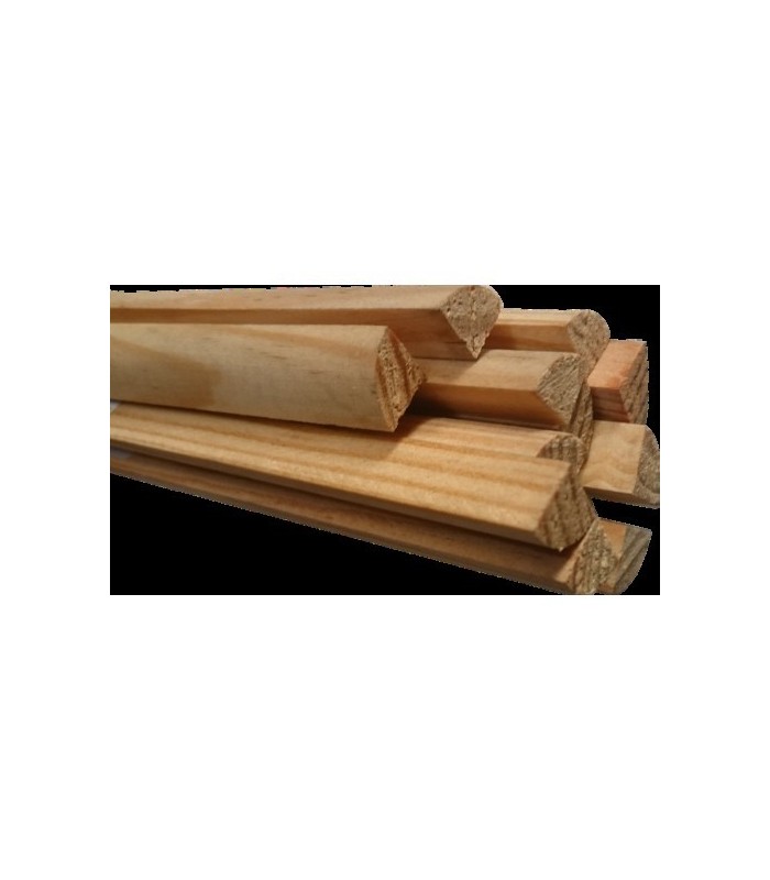 Perfis Moldura - 1/4 Cana em Pinho 2400x12x12mm - Pack de 12