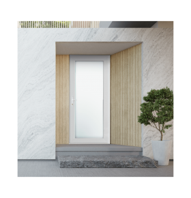 Porta Exterior PVC Vidro Duplo Transparente 90x200cm Direita