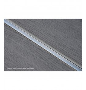 Perfil de Transição Aluminio Revestido Carvalho Cinza Escuro 2,7m x 30mm