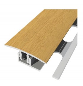 Perfil de Transição Aluminio Revestido Carvalho Cinza Escuro 2,7m x 30mm