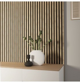 Revestimento Ripado Acústico Carvalho