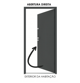 Porta Exterior Metal Smooth Antracite 98x208cm Direita