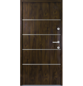 Porta Exterior Metal 4Line Nogueira 98x208cm Esquerda