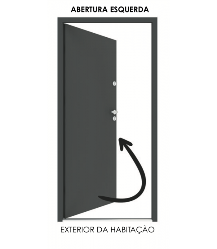 Porta Exterior Metal 4LINE Nogueira 90x200cm Esquerda
