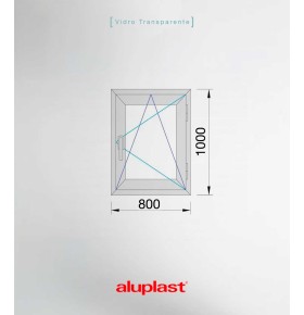 Janela PVC 80x100 cm Oscilobatente vidro duplo | Aluplast A+