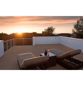 Deck em Compósito Coffee Maciço 220x13x1,8cm | Pavimento Exterior WPC