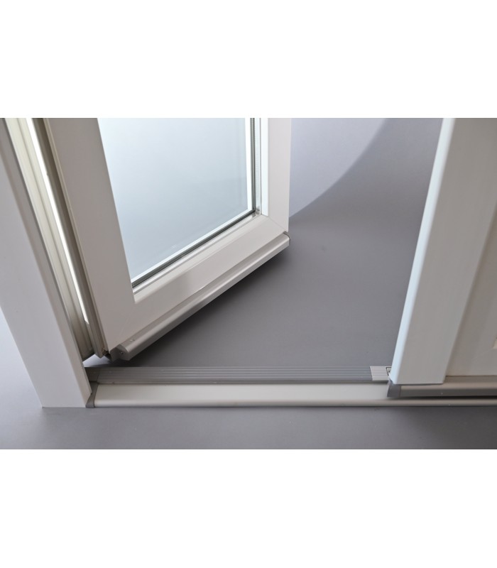 Porta Exterior Dupla PVC Vidro Transparente 200x200cm Esquerda