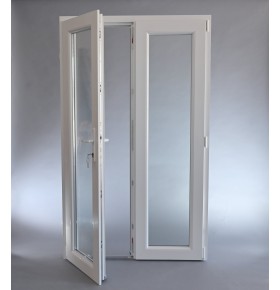 Porta Exterior Dupla PVC Vidro Transparente 120x200cm Direita