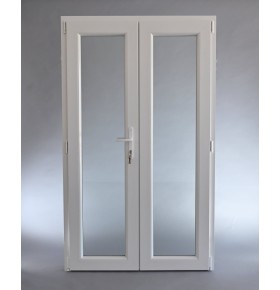 Porta Exterior Dupla PVC Vidro Transparente 150x200cm Direita