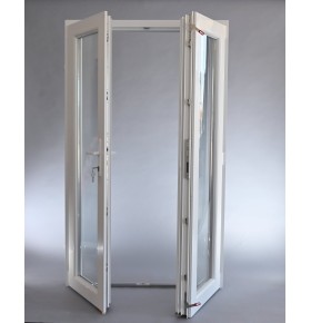Porta Exterior Dupla PVC Vidro Transparente 150x200cm Direita