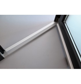 Porta Exterior Aluplast PVC Vidro Fosco 90x200cm Antracite Esquerda