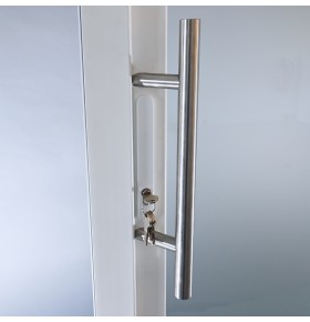 Porta Exterior Aluplast PVC Vidro Fosco 90x200cm Branca Direita