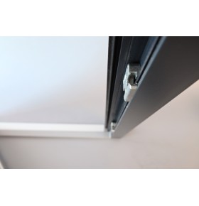 Porta Exterior Aluplast PVC Vidro Fosco 90x200cm Antracite Direita