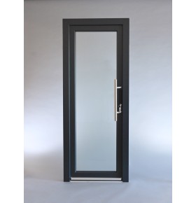 Porta Exterior PVC Vidro Fosco 90x200cm Antracite Esquerda