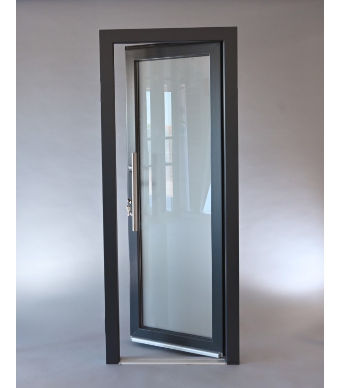 Porta Exterior PVC Vidro Fosco Antracite Direita -  Por Medida