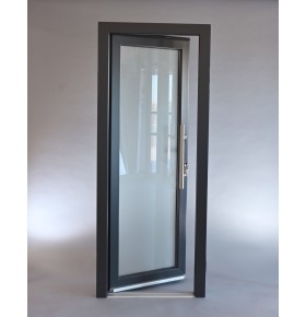 Porta Exterior PVC Vidro Fosco Antracite Esquerda - Por Medida