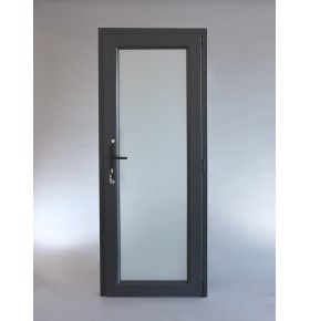 Porta Exterior PVC Vidro Fosco Antracite Esquerda - Por Medida