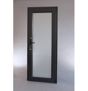 Porta Exterior PVC Vidro Fosco Antracite Esquerda - Por Medida