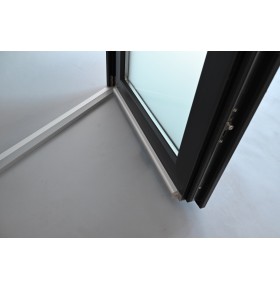 Porta Exterior PVC Vidro Fosco Antracite Esquerda - Por Medida