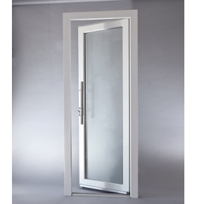 Porta Exterior PVC Vidro Fosco Por Medida Branca Direita