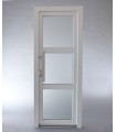 Porta Exterior PVC Vidro Fosco H3 Por Medida Branca DIREITA ALUPLAST