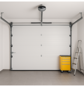 Portão de Garagem seccionado com motor e dois comandos