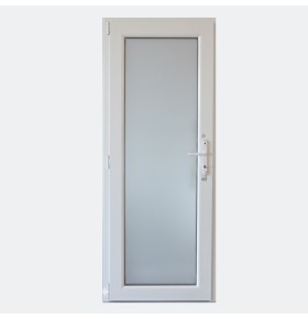 Porta Exterior Aluplast PVC Vidro Fosco 90x200cm Branca Direita
